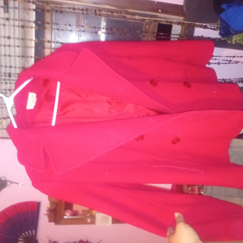 Women's Red Double-Breasted Coat